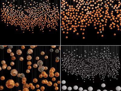 Stylish Irregular Pendant Lights With Gold Silver Spherical Hanging Designs 3d model