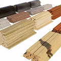 Various Types of Stone and Wood Materials Stacked for Building Projects