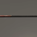 Traditional Long Spear Weapon With Metal Spearhead Black Grip And Red Gold Accents