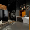 Modern Gym Interior With Fitness Equipment Arrow Patterns Floor Lines And Motivation Text
