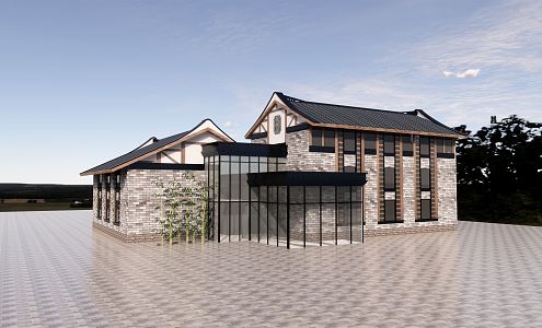 New Chinese Style Folk House Rural Folk House 3d model