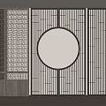 New Chinese Style Screen Partition Wooden Partition Hollow 3d model