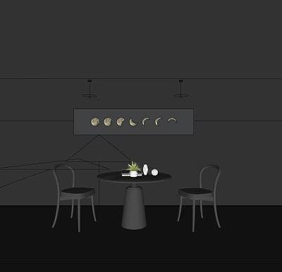 Modern Dining Table and Chair Combination Small Round Table 3d model