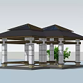Modern Pavilion Double Pavilion 3d model