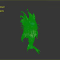 3D Fantasy Creature Model With Blue Green Feathers And Dragon Like Features