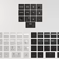 Modern Stylish Switch Panels In Black And White With Various Designs And Sockets 3d model