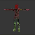 Futuristic Robot Character With Green Glowing Head And Mechanical Outfit
