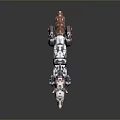 Futuristic Cybernetic Dog With Metallic Body And Red Glowing Eyes