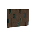 Modern Accent Wall Design Featuring Wooden Panels And Green Marble Inserts 3d model