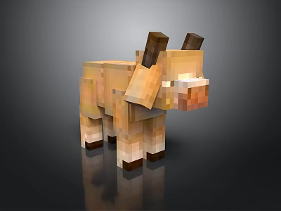 Pixel Art Cow Character In Minecraft Style With Blocky Design And 3D Render 3d model
