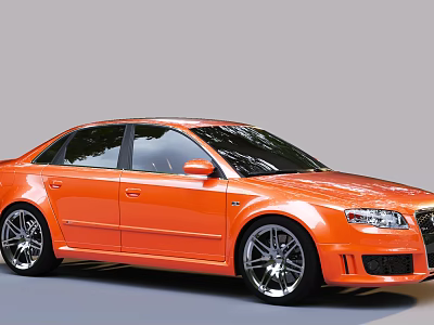 Stylish Orange Audi Sedan With Sporty Alloy Wheels And Tinted Windows 3d model