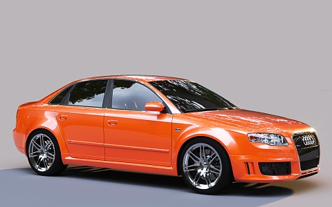 Audi Sedan Orange Car 3d model