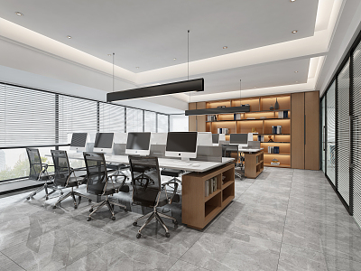 modern public office area office hall 3d model