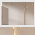 Modern Minimalist Wall Design With Linear Patterns Built in Lighting And Curved Panels 3d model