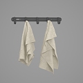 five rows of clothes hooks 3d model