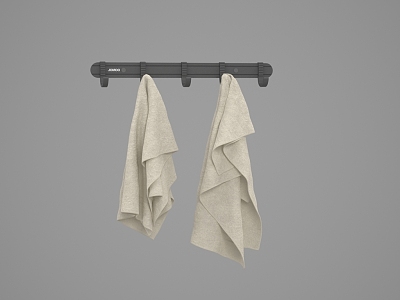 five rows of clothes hooks 3d model