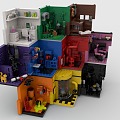 Lego toy scene wall 3d model