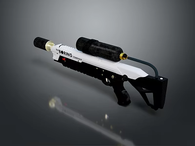 Black And White Emergency Weapon Featuring Tactical Grip Barrel And Hose 3d model