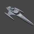 Futuristic Spaceship With Sleek Silver Black Design And Detailed Aerodynamic Structure
