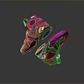 Black High Top Sneakers With Red Pink Accents And Modern Stylish Design For Everyday Wear