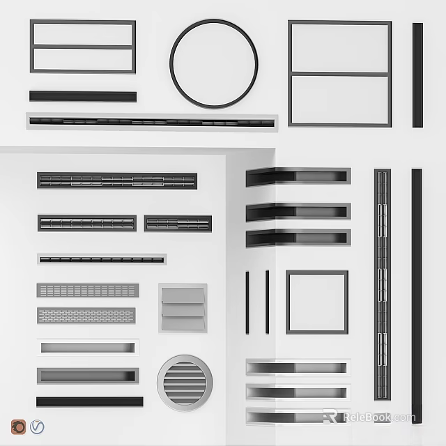Modern Minimalist Decorative Ornament Set With Geometric Shapes For Home Interior 3d model 