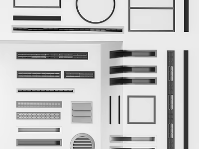 Modern Minimalist Decorative Ornament Set With Geometric Shapes For Home Interior 3d model