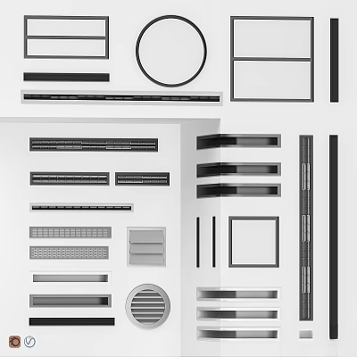 Modern Minimalist Decorative Ornament Set With Geometric Shapes For Home Interior 3d model