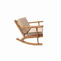 Leisure Rocking Chair with Wooden Frame and Light Colored Cushion for Comfortable Relaxation