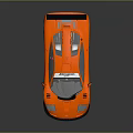 Orange High Performance Race Car With Sleek Design And Rear Spoiler