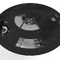 Circular Black Device Design With Transparent Middle Section And Internal Metallic Components 3d model