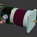 Industrial Electric Motor With Black Silver Red Casing And Metal Shaft Connector