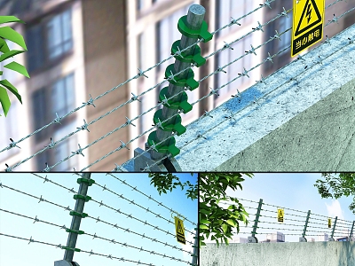 Electric Fence Barbed Wire Mesh Community Prison Fence Railing Fence Anti-theft Fence Wall Warning model