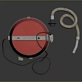 Red Electric Pump With Gray Handle Power Cord And Flexible Rubber Hose