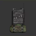 Weapon Tactical Backpack With Camouflage Design Black Straps And Top Antenna