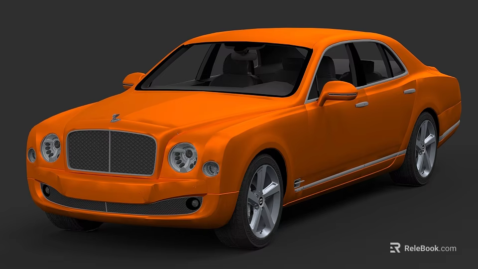 Orange Luxury Sedan With Sleek Body Design Chrome Wheels And Modern Exterior 3d model 