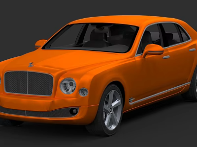Orange Luxury Sedan With Sleek Body Design Chrome Wheels And Modern Exterior 3d model