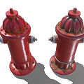 Two Red Fire Hydrants Standing As Key Fire Safety Equipment In Urban Areas