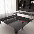 Minimalist Table Tennis Table Household Glass Table Tennis Table Transparent Table Tennis Table Internet Popular Glass Table Tennis Table Acrylic Table Tennis Table Ping Pong Table Ping Pong Bat 3d model