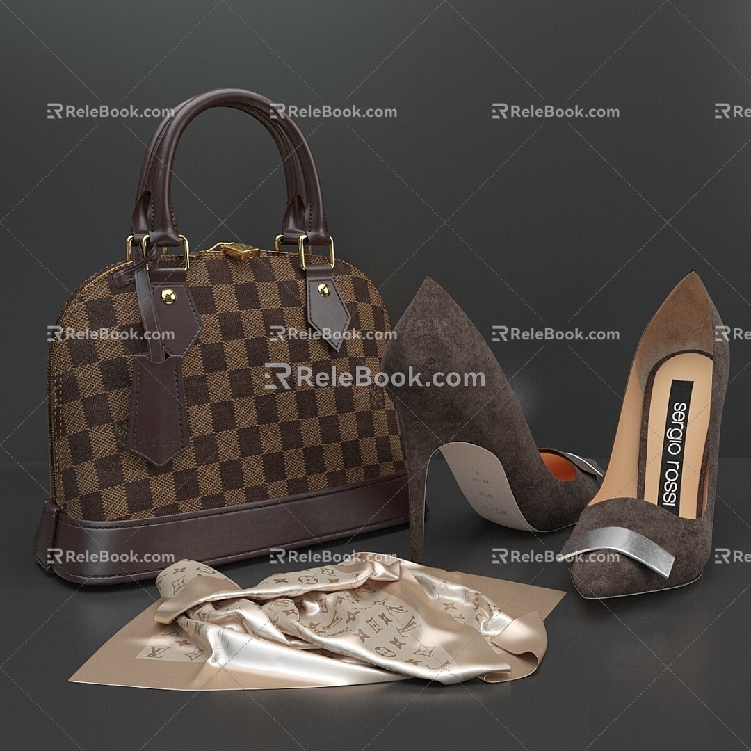 Shoes Bag Shoes High Heels Designer Luxury 3d model