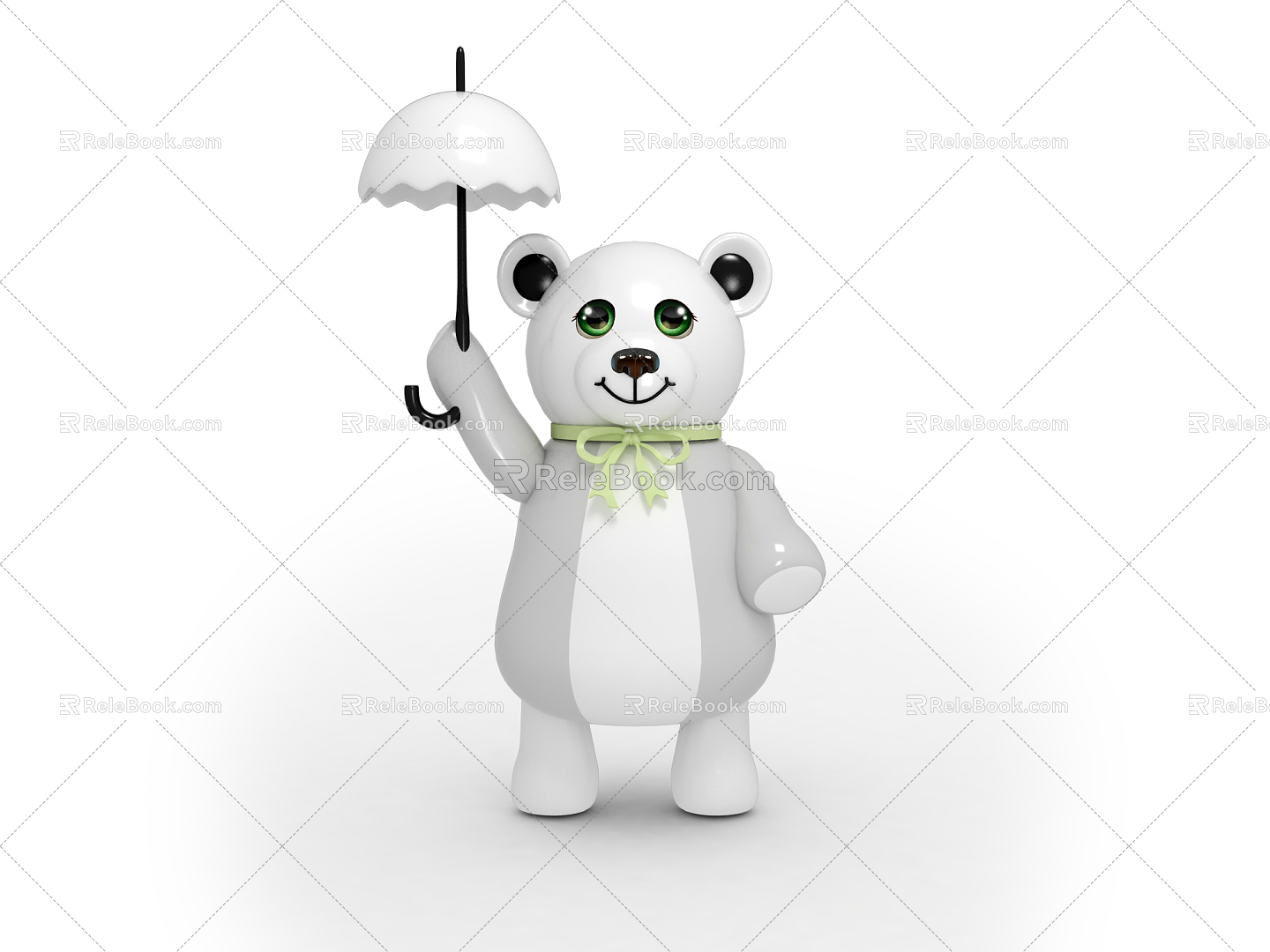 Modern toy bear umbrella 3d model