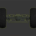 Heavy Duty Vehicle Axle With Large Off Road Tires And Reinforced Metal Frame