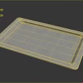 Silver Rectangular Metal Tray Perfect For Daily Household Use And Serving Needs 3d model