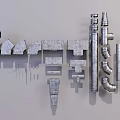 Durable Metal Public Facilities Structural Components With Various Pipes Fittings And Parts