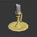Gold Candle Holder With Transparent Crystal Top And Decorative Base Design