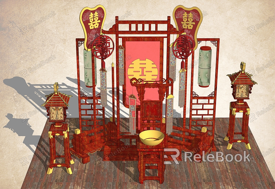 Chinese Style Ancient Style Wedding Washing Furniture Wedding Room Lamps model