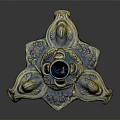 Vintage Brass Candlestick With Intricate Carved Details And Elegant Decorative Base Design