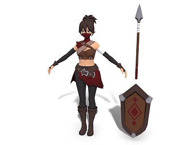 Modern Female Warrior Female Assassin Game Characters Anime Characters Cartoon Characters 3d model