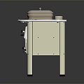 Vintage White Elstar Electric Cooker With Two Circular Cooktops Covered Pot Drawer And Cabinet Door