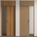 Sleek Wooden Sliding Doors With Natural Wood Finish For Modern Home Interior