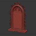 Vintage Decorative Mirror With Black Ornate Frame And Broken Glass Intricate Carvings